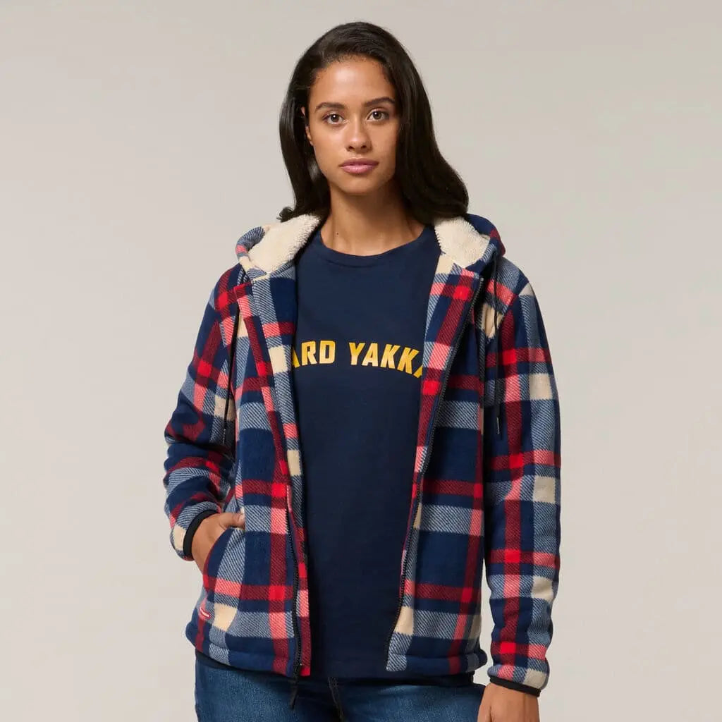 Hard Yakka Womens Check Zoodie Y08522  Hard Yakka CHERRY XS